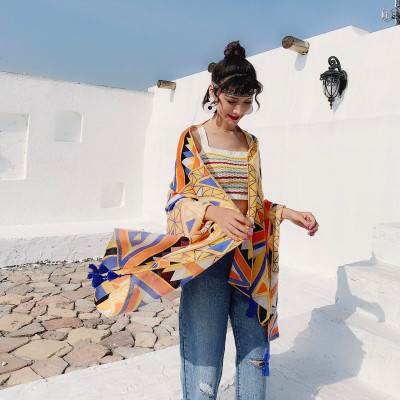 Khăn Choàng Boho Đi Biển, Khăn Quàng Cổ Họa Tiết Thổ Cẩm Mỏng Nhẹ (Nhiều Mẫu)