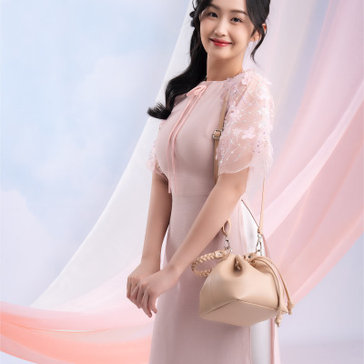 Túi Yuumy ( Thời trang nữ thiết kế dây rút - Túi đeo chéo da Seasand YN265 )