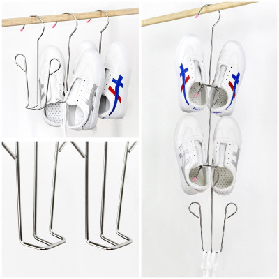 Combo 5 Móc Inox Treo Phơi Giày Dép, Quần Áo - Giá Treo Giày Inox 304 Không Gỉ Dày