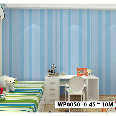 Giấy dán tường Sọc trắng xanh WP0050