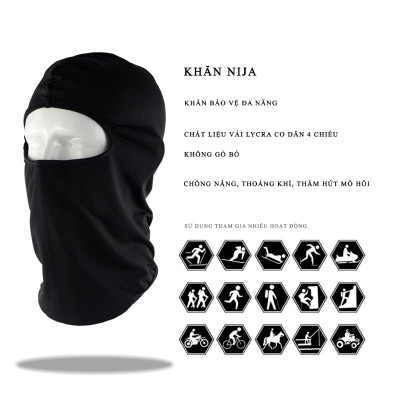 Khăn trùm kín mặt chống nắng, chống tia UV khi đi xe dành cho cả nam và nữ Rimix Khẩu trang băng lụa chống nắng cao cấp chống tia UV, chống bụi, UPF50+ 