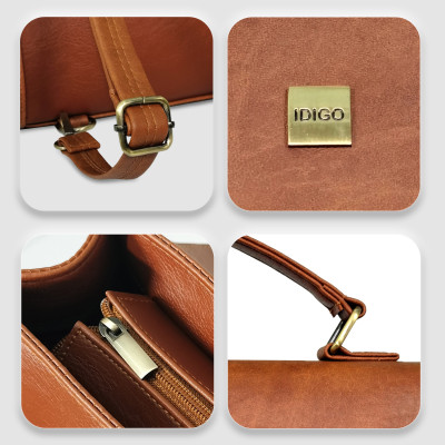 Túi đeo chéo công sở nhỏ gọn IDIGO FBP2 - 5063, balo da nam nữ đi làm cao cấp