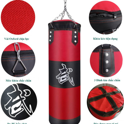 Bộ Vỏ Bao Đấm Bốc Treo Tường 3 Lớp Cao Cấp – Chọn Size - Mua 1 Tặng 7 Phụ Kiện Tập Luyện Siêu Bền Tập Boxing, Tập MMA – Dây Quấn Dài – Chính Hãng Dododios