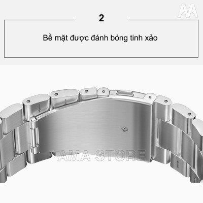 Dây đeo Đồng hồ nam nữ Khóa bướm Chất liệu Thép không gỉ size 22mm Phù hợp cho Đồng hồ AMA H10 và các Đồng hồ khác có cùng Kích thước Hàng nhập khẩu