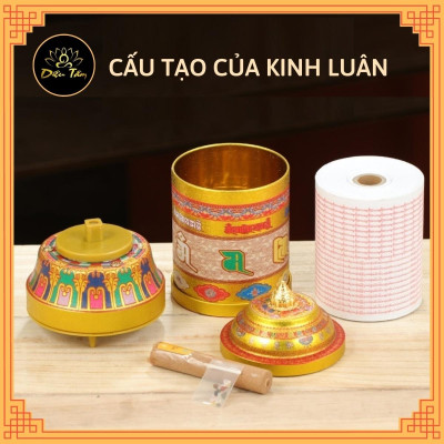 Kinh luân điện -Bánh xe cầu nguyện cắm điện, có kinh bên trong.
