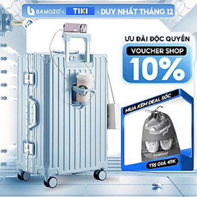 Vali khung nhôm khóa sập Bamozo 9066 size 20/24/28 inch cao cấp bịt 4 góc kim loại chống va đập bảo hành 5 năm