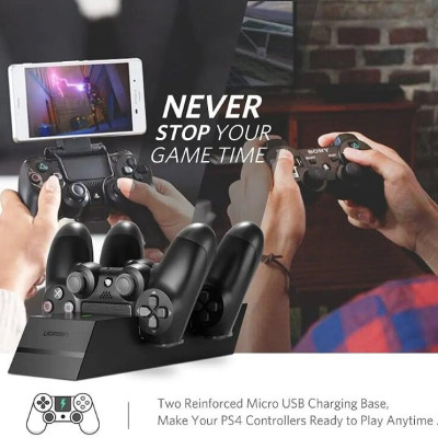 Ugreen UG40547ED001TK sạc đôi tay cầm PS4 không dây màu đen Play station 4 - HÀNG CHÍNH HÃNG