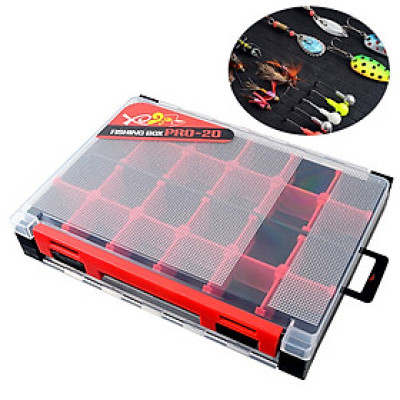 Hộp đựng mồi câu giả 2 mặt với khay có ngăn chứa đồ có thể tháo rời