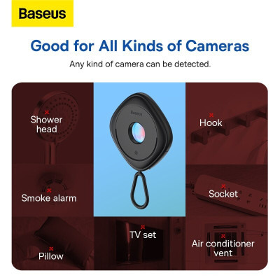 Máy Dò Phát Hiện Camera Ẩn, Giấu Kín Baseus Di Động Chống Nhìn Trộm Bảo Vệ An Ninh Thời Gian Chờ 720h - Hàng Chính Hãng