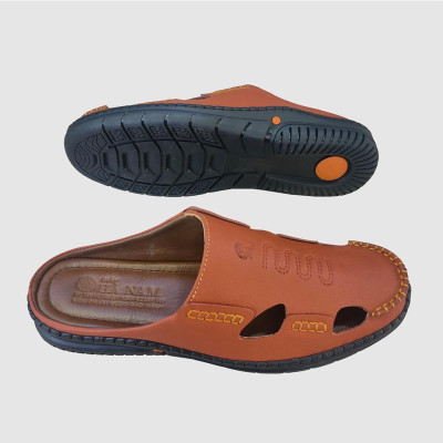 Dép Bít Mũi Nam Da Bò Thật TiTi ĐÔ Cao Cấp GSB20116d