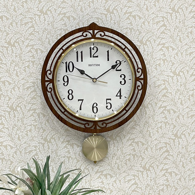 Đồng hồ treo tường Nhật Bản Rhythm CMP542NR06 Kt 28.5 x 38.0 x 5.5cm, 620g Vỏ gỗ. Dùng Pin.