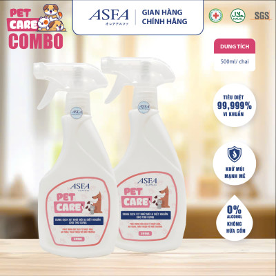 [Combo 2 chai] Nước Xịt Khử Mùi, Diệt Khuẩn Cho Chó Mèo ASFA Pet Care 500ml