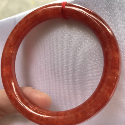 Vòng Cẩm Thạch Đỏ Đẹp A Ni 51mm x chột 8mm màu đỏ bông tươi sáng bóng đẹp nữ 50kg - 53kg đeo mệnh hỏa mệnh thổ đeo xuất sắc đẹp món quà tặng ý nghĩa ạ