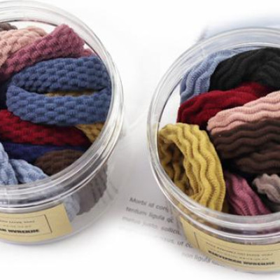 Sét dây buộc tóc bản to HD17 Hộp nhựa trong