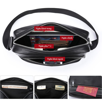 Túi đeo chéo nam da bò cao cấp BHM9250 Túi đeo vai dáng ngang