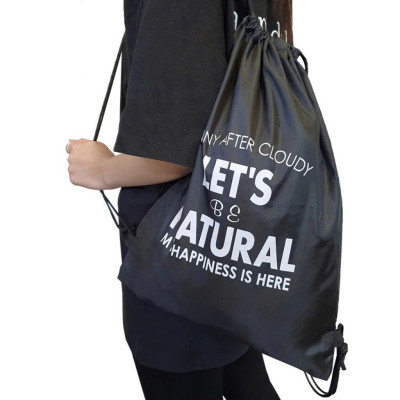 Balo dây rút vải, vải dù, đựng giấy tờ A4, laptop, quần áo, giày thể thao MÀU ĐEN