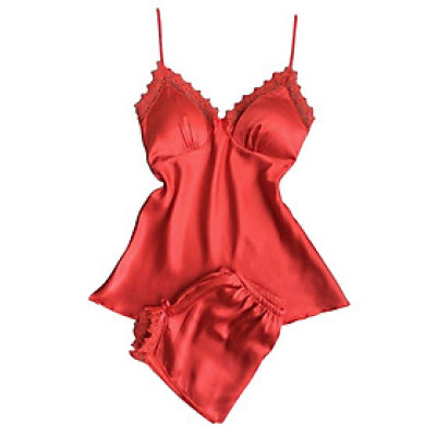 Bộ Đồ Ngủ Lụa La Luna BN01Đo - Đỏ