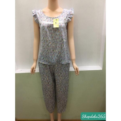 Đồ bộ nữ,đồ ngủ mặc nhà lửng 9 tấc vải lụa mango cao cấp BL 67 họa tiết hoa nhí siêu cưng size đại 58-67kg.