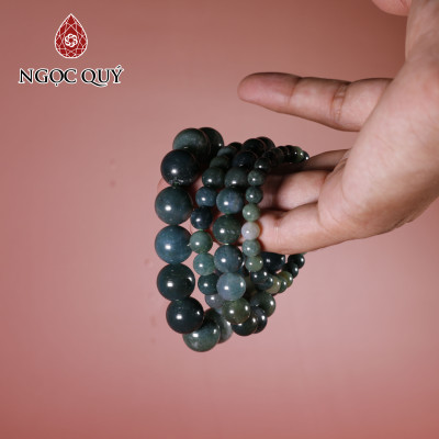 Vòng tay đá Băng ngọc thủy tảo mệnh hỏa, thổ - Ngọc Quý Gemstones