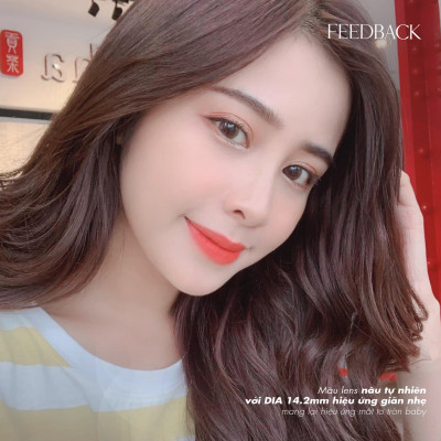 Lens nâu tự nhiên có độ Mochi thương hiệu Angel Eyes đường kính 14.2 có độ từ 0 đến 6