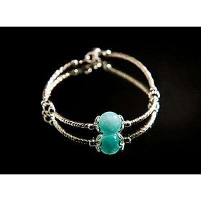 Vòng tay phong thủy đá Aquamarine mix bạc 925 VK010