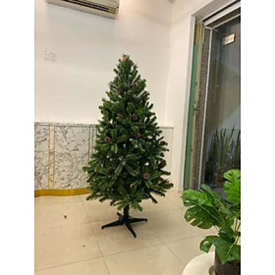 Cây thông noel 3 loại lá gắn trái thông cao 150cm