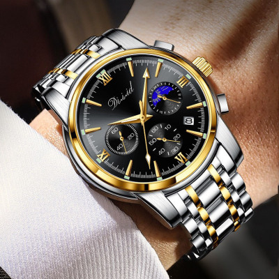 Đồng hồ nam chống nước DIZIZID chính hãng - Dây thép đúc đặc - Chạy full 6 kim và lịch ngày - Tặng kèm pin dự phòng DZT88