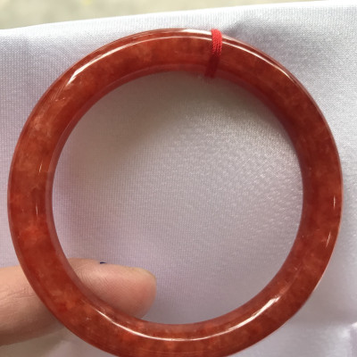 Vòng Cẩm Thạch Đỏ Đẹp A Ni 51mm x chột 8mm màu đỏ bông tươi sáng bóng đẹp nữ 50kg - 53kg đeo mệnh hỏa mệnh thổ đeo xuất sắc đẹp món quà tặng ý nghĩa ạ