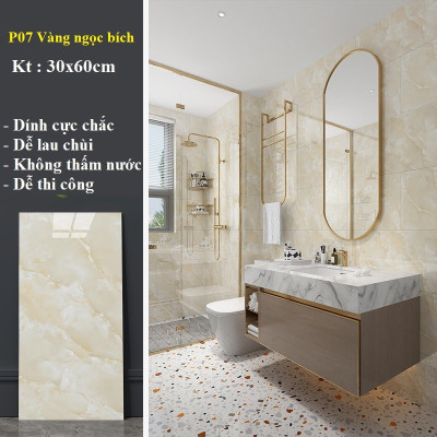Bộ 20 Tấm Xốp Dán Tường 3D PVC Gỗ Kem 60x30cm Keo Sẵn Dày 2,5mm Cao Cấp, Sang Trọng