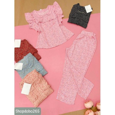 Đồ bộ nữ,đồ ngủ mặc nhà lửng 9 tấc vải lụa mango BL 106 họa tiết hoa nhí siêu cưng size 45-57kg.