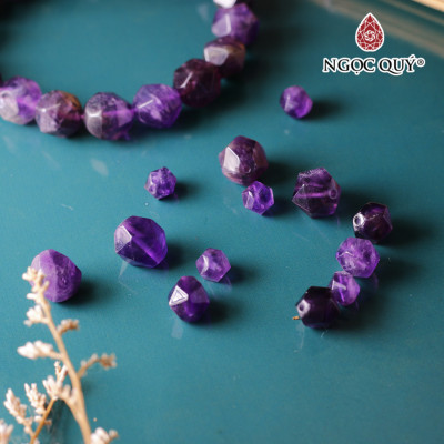 Hạt lẻ đá thạch anh tím dạng hạt facet mệnh hỏa. thổ - Ngọc Quý Gemstones