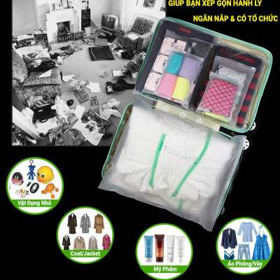 Túi Zip Đựng Quần Áo Mỹ Phẩm Đồ Lót Du Lịch Ziplock Mờ Lưu Trữ Đồ Khoá Kín Chống Thấm Tiện Lợi
