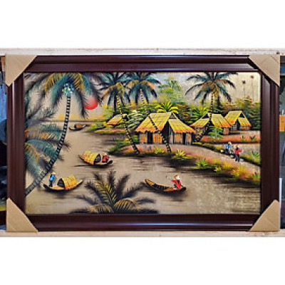 TRANH VẼ SƠN MÀI - PHONG CẢNH QUÊ HƯƠNG  NAM BỘ 