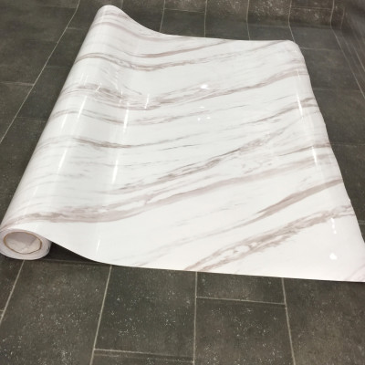 Giấy dán tường giả đá hoa cương màu trắng - khổ 1,2m - có sẵn keo