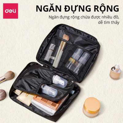 Túi Đựng Mỹ Phẩm Du Lịch Có Móc Treo Nhiều Ngăn Tiện Lợi Deli - Túi Đựng Đồ Cá Nhân Đồ Trang Điểm Đa Năng Chống Thấm Nước - VS641