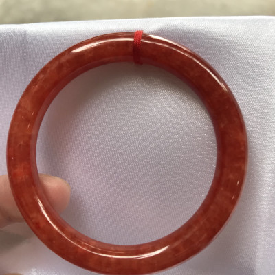 Vòng Cẩm Thạch Đỏ Đẹp A Ni 51mm x chột 8mm màu đỏ bông tươi sáng bóng đẹp nữ 50kg - 53kg đeo mệnh hỏa mệnh thổ đeo xuất sắc đẹp món quà tặng ý nghĩa ạ
