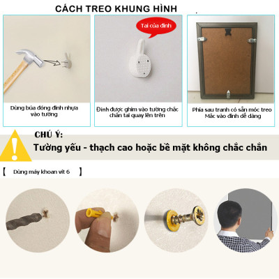 Bộ Khung Kính Treo Tường Treo Quán Cafe, Coffee Cực Đẹp Tặng Kèm bộ ảnh như hình mẫu, đinh treo tranh và sơ đồ treo - PGC242