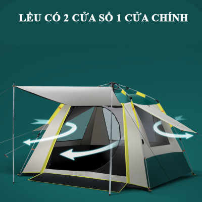 Lều Cắm Trại Du Lịch Tự Bung Gập Gọn 3 Đến 4 Người Siêu Chống Nắng Và Mưa Đại Nam Sport + Kèm Tấm Phủ Nóc Lều