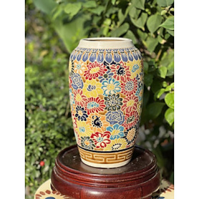 BÌNH BÁCH HOA THON GỐM NAM BỘ