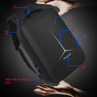 Balo nam 17.3inh tích hợp khóa chống trộm chống nước chống rạch cao cấp phong cách mới