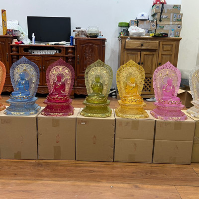 BỘ 7 VỊ DƯỢC SƯ ĐÁ LƯU LY ĐẦY ĐỦ CÁC MÀU TRƯNG BÀY HOẶC LÀM QUÀ TẶNG NGƯỜI THÂN