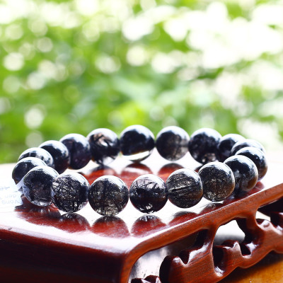 Vòng tay đá thạch anh tóc đen mệnh thủy, mộc - Ngọc Quý Gemstones