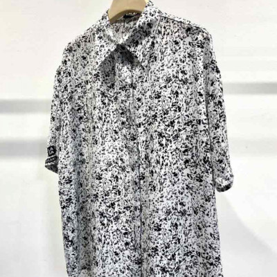 Áo somi tay ngắn đốm trắng