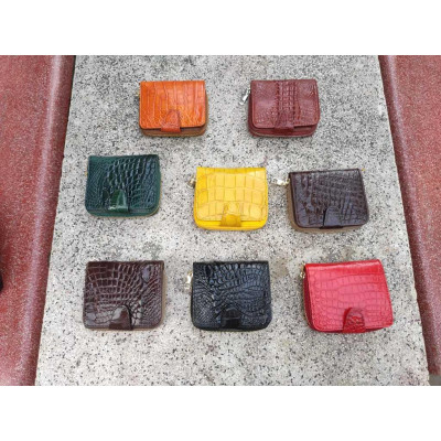 Ví nữ mini Da bụng cá sấu Vàng bò dễ sử dụng!