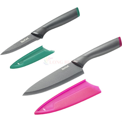 Bộ dao làm bếp và gọt trái cây phủ Titanium Tefal Fresh Kitchen 9cm/15cm K122S205 - Hàng chính hãng