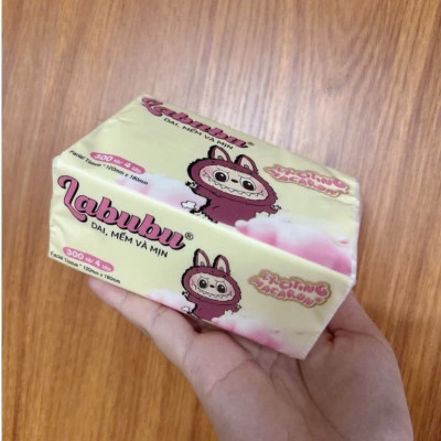 Phụ kiện nhà bếp -Combo 10 bịch giấy ăn Labubu 300 tờ - 4 lớp  / 1 gói siêu mềm mại siêu dai tiết kiệm và an toàn