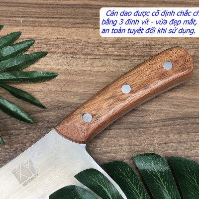 Dao chặt xương lớn DandiHome thép 4Cr13 nặng 890gr cao cấp