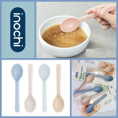 [SET 4] thìa ăn Amori inochi Chất liệu nhựa PP an toàn, không mùi, chịu nhiệt độ cao - muỗng cho bé tự ăn thông minh loại dài Amori