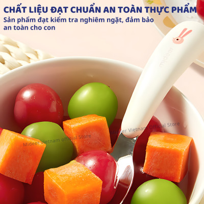 Bộ bát ăn dặm cho bé, chén sứ ăn dặm cho bé kèm thìa dĩa Mideer Kids Tableware