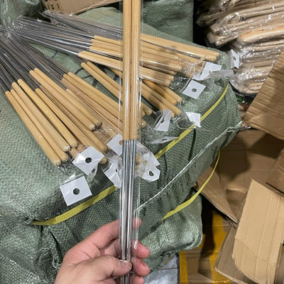 Đũa Inox Dài Nấu Ăn Cán Cầm Gỗ Thông Lõi Inox 304 Chống Han Gỉ Dài 38.5cm-  Đũa Xào Nấu Inox - Hàng Chính Hãng MINIIN